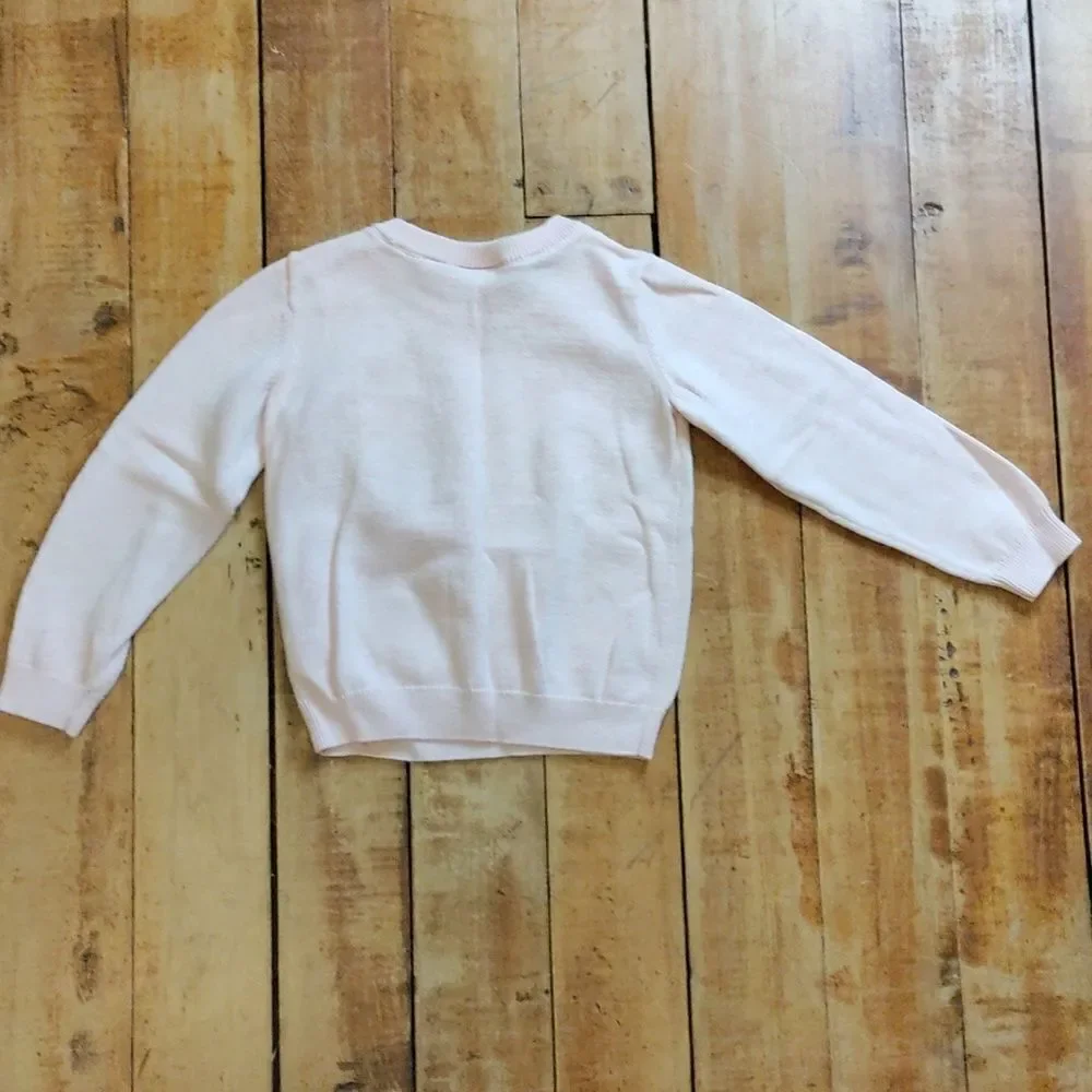 Childrens Place sweater 2T pink applique cotton spring pastel knit